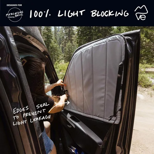 Miniatura 4 de VanEssential Cubiertas para ventanas frontales con aislamiento magnético y oscurecimiento (par) Diseñadas para Mercedes-Benz VS30