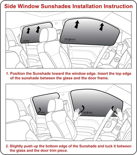 Miniatura 8 de YelloPro - Parasol para asiento trasero de ventana lateral de segunda fila, ajuste personalizado para Toyota Tacoma 2016, 2017, 2018, 2019, 2020