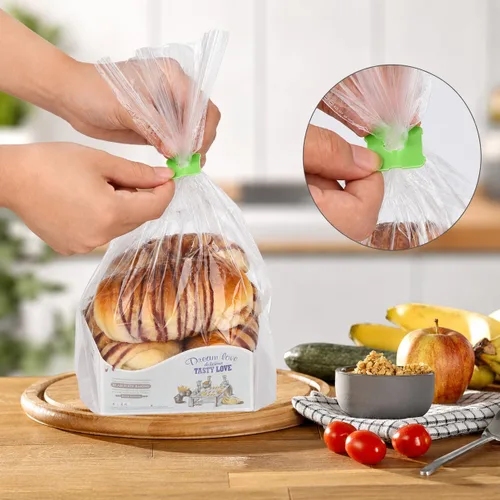 Miniatura 3 de 100 clips reutilizables de plástico verde para mantener tus alimentos frescos, clips de bolsa de almacenamiento de alimentos de 7/8 x 1 pulgada