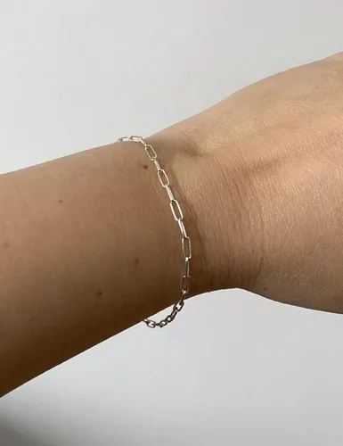Miniatura 4 de Waitsoul Pulsera de plata para mujer de 0.118 in, 0.157 in, 0.197 in, corte de diamante, pulsera de cadena de clip para hombres de 6.5777.588.59
