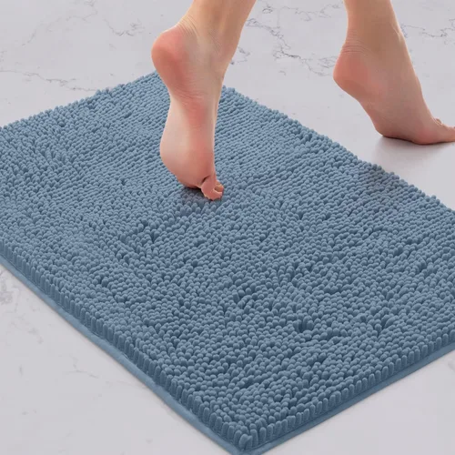 Miniatura 53 de LuxUrux Tapete de microfibra afelpada, de felpilla extrasuave, pelo largo de 1 pulgada, muy absorbente, para baño o ducha, lavar y secar a máquina