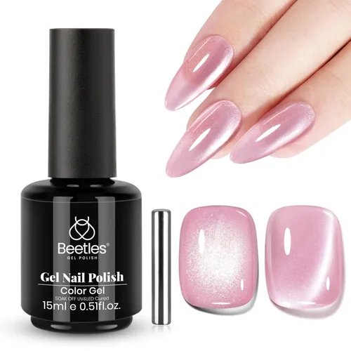 Miniatura 13 de Beetles - Esmalte de uñas de gel ultravioleta semipermanente sin HEMA de alto brillo para manicura francesa y arte de uñas, frasco a juego, blanco