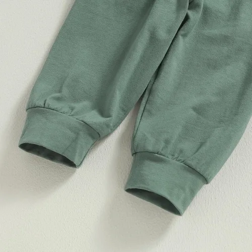 Miniatura 6 de Ropa de bebé recién nacido, ropa de punto acanalado, manga larga, pantalones de algodón sólido, trajes de otoño e invierno, 2 piezas
