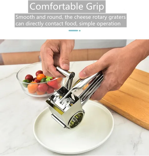 Miniatura 3 de Rallador de queso, rallador rotativo de manivela rotativa, rallador de queso, rallador de queso giratorio de mano para cocina, manualidades