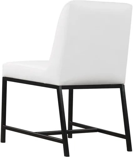Miniatura 6 de Meridian Furniture Bryce Collection Modern - Silla de comedor tapizada de piel sintética contemporánea con patas de metal negro mate, juego de 2