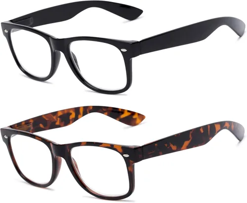Miniatura 5 de 2 pares de lentes de lectura con lentes transparentes de inspiración retro vintage para hombres y mujeres