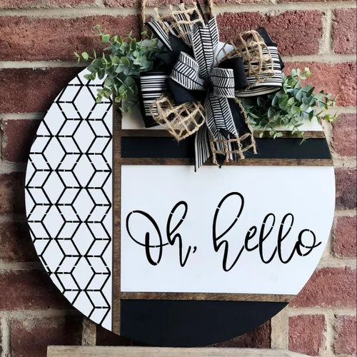 Miniatura 6 de Plantillas de bienvenida para pintar sobre madera, plantilla de bienvenida de 12 pulgadas para felpudo, plantillas semicirculares para letreros