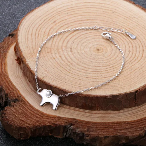 Miniatura 3 de ATHENAA Colgante con pulsera de plata de ley S925y dijes de elefante para mujer.
