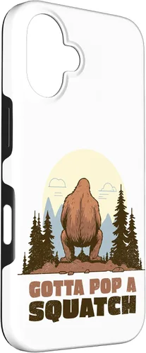 Miniatura 3 de Funda divertida para iPhone 16, diseño de Bigfoot Gotta Pop A Squatch Squat Poop Joke