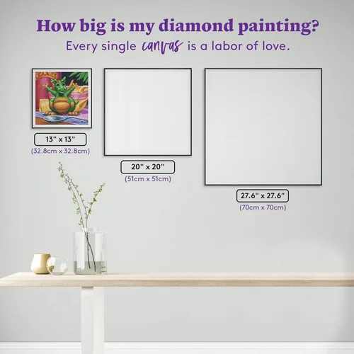 Miniatura 4 de DIAMOND ART CLUB Kit de pintura de diamantes abrazable, divertidas manualidades para adultos, lienzo de arte redondo de diamante, 13 x 13 pulgadas
