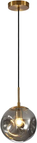 Miniatura 13 de BOKT Lámpara Colgante de Globo de Vidrio Ámbar de 3 Luces, Accesorio de Luz Colgante de Racimo Moderna de Mediados de Siglo, Luz Colgante Múltiple