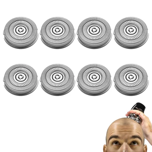 Paquete de 8 cuchillas de repuesto para cabezal de afeitadora compatible con Sku*l Shaver Pitbull Gold PRO - Hoja de repuesto de 4 cabezales