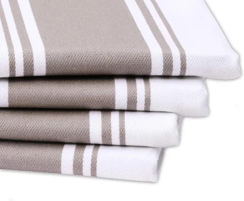 Miniatura 2 de AMOUR INFINI Toallas de cocina 100% algodón, paquete de 4, altamente absorbentes, de secado rápido, toallas de cocina a rayas de primera calidad