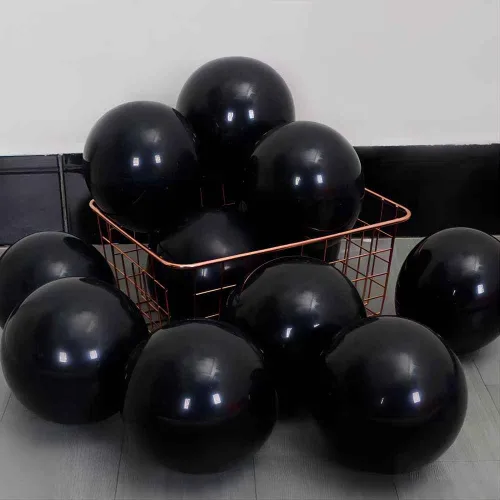 Miniatura 2 de DECGOL Globo negro de 100 globos de látex negros de diferentes tamaños de 18, 12, 10 y 5 pulgadas, kit de globos de fiesta para arco de globos