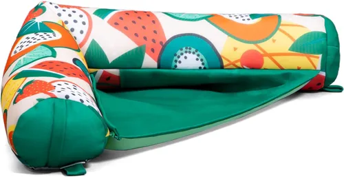 Miniatura 62 de Big Joe Flotador de piscina de fideos que no necesita inflado, malla de doble cara aguamarina/verde, Jumbo 4 pies Agua/Verde
