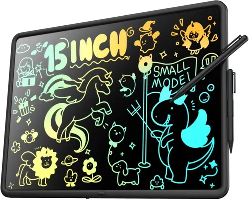 Tableta de escritura LCD de 15 pulgadas para niños, tablero de dibujo colorido y juguetes educativos, regalos para niñas de 3 a 8 años, tablero de