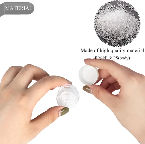 Miniatura 3 de 50 piezas de 5 gramos de envases de muestra, tarros vacíos de 5 ml con tapas, pequeños envases cosméticos, tarros de muestra mini con 4 piezas