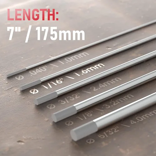 Miniatura 4 de YESWELDER - Electrodo de tungsteno para soldadura TIG, ceriado al 2%, de 1/16 x 7 pulgadas (gris, WC20/EWCe-2), paquete de 10