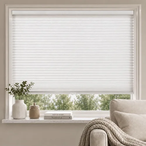 MYshade Persianas celulares sin cordones para ventanas de interior, con celda de panal, de 1.5 pulgadas, tela transparente de acordeón, fácil de