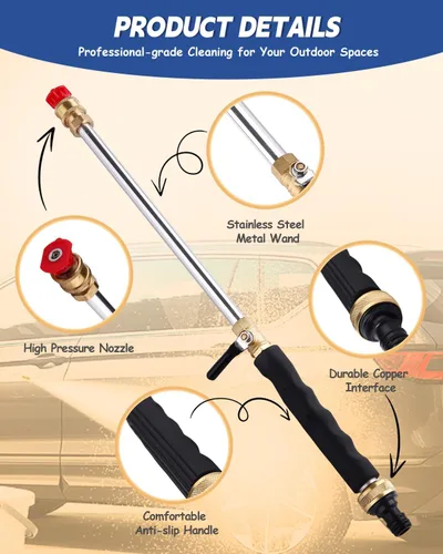 Miniatura 2 de 2026 Upgraded Jet Nozzle Power Washer for Garden Hose, Includes 2 High-Pressure Nozzles and Quick Connectors Hydro Jet High Pressure Washer Tools
