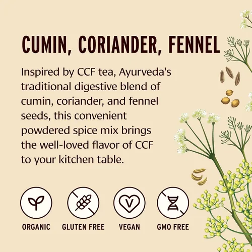 Miniatura 3 de Banyan Botanicals CCF Mezcla de especias (comino, cilantro, hinojo) – Mezcla en polvo de especias indias orgánicas para cocinar y hornear – Mezcla