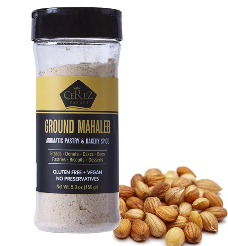 Cerez Pazari Molido Mahaleb (Mahlepi - Mahlab- Mahlep) Mahleb Molido, %100 Natural, calidad premium, sin aditivos ni conservantes, especias