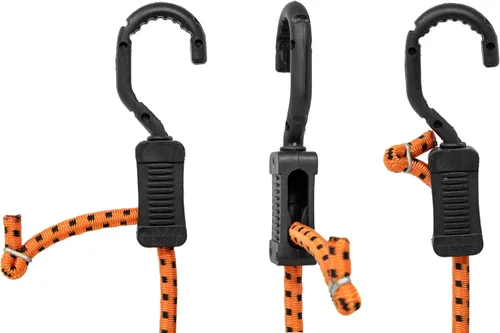 Miniatura 3 de Kotap MABC-18 Cuerdas elásticas ajustables multiusos con ganchos, 18 pulgadas, naranja/negro, 10