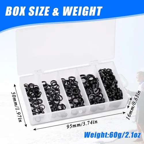 Miniatura 6 de Anillo dividido de acero inoxidable para señuelos de pesca, 200 piezas, anillo dividido para agua salada, aparejos de pesca, conectores de línea