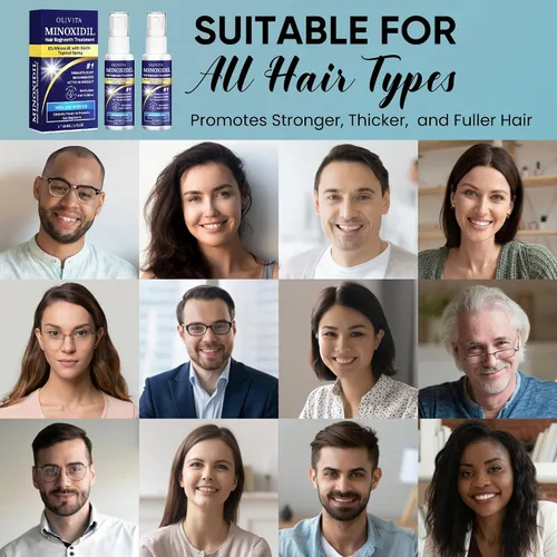 Miniatura 7 de Kit de crecimiento del cabello de minoxidil al 5% para hombres y mujeres: Minoxidil Spray Tratamiento de recrecimiento del cabello con biotina