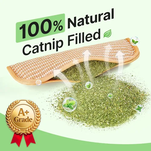 Miniatura 2 de Potaroma Paquete de 2 juguetes para gatos con hierba gatera orgánica A+ de 6000 mg A+, material de sisal suave, juguetes para rascar y patear