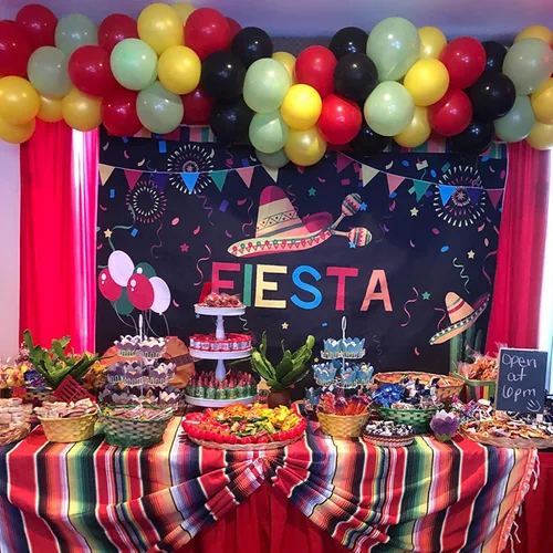 Miniatura 4 de Avezano Telón de fondo para fiesta de cumpleaños con temática mexicana, fondo de cabina de fotos de 7 x 5 pies, para verano, Luau Cinco de Mayo