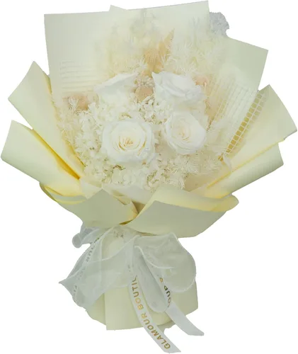 Miniatura 11 de GLAMOUR BOUTIQUE Ramo de flores preservadas, flores para siempre en una caja con hortensias y más, listo para regalo para aniversario, cumpleaños