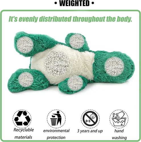 Miniatura 4 de YOUBLEK 16 pulgadas 2 libras - Animales de peluche con peso de dinosaurio verde, cómodo y sensorial, juguete Kawaii para abrazar, regalo