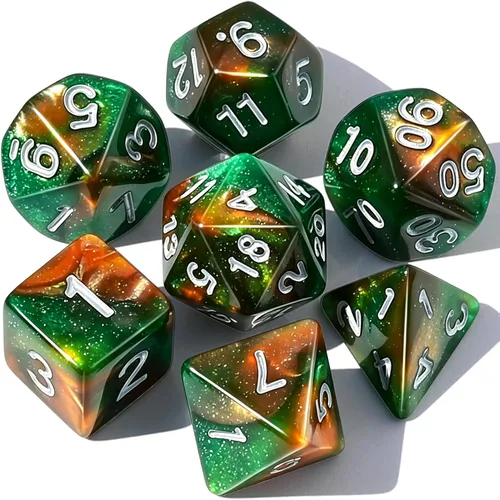 Miniatura 9 de CiaraQ DND - Juego de dados poliédricos con bolsa de dados para juegos de rol de Calabozos y Dragones RPG MTG (fuente negra y dorada)