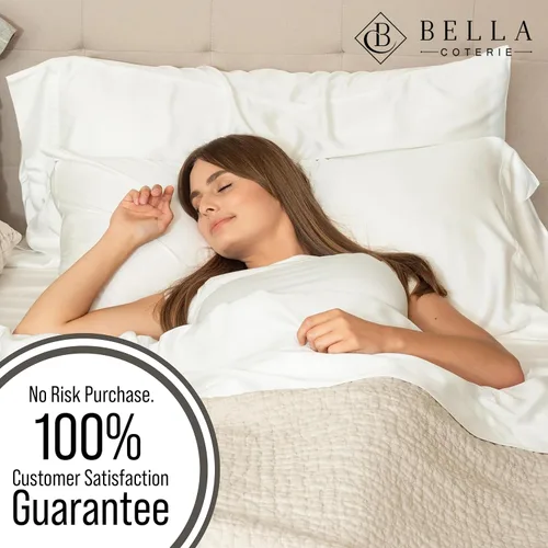 Miniatura 5 de Bella Coterie - Juego de fundas de almohada de viscosa de bambú de lujo, 100% cultivadas orgánicamente, ultra suave, refrescante, 2 piezas [Blanco]