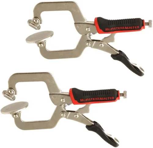 Miniatura 7 de Monster & Master Alicates de bloqueo con abrazadera en C de 6 pulgadas con almohadillas giratorias planas más grandes para carpintería, soldadura