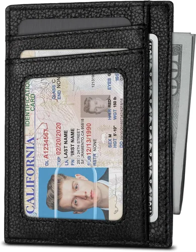 Miniatura 2 de SERMAN BRANDS RFID Blocking Slim Minimalist Mens Front Pocket Wallet. Thin Card Holder. Full Grain Leather Wallets for Men