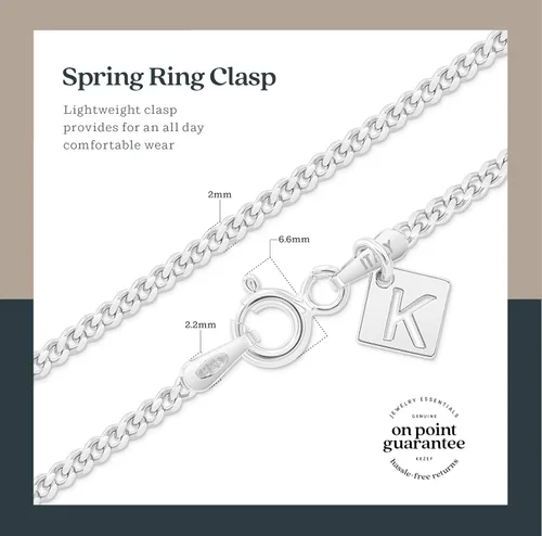Miniatura 4 de KEZEF Sterling Silver Bracelets for Women - 2mm Miami Cuban Chain Bracelet Dainty Silver Bracelet Anklet for Woman, Men and Girls - Diamond Cut