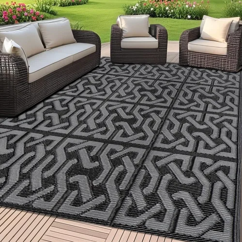 Miniatura 9 de SAND MINE Alfombras Reversibles, Alfombra de Paja de Plástico, Alfombra de Área Moderna, Alfombra Grande para Piso y Alfombra para Exteriores, RV