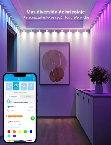 Miniatura 5 de Govee RGBIC - Tira de luces LED inteligentes que funciona con Alexa, lámpara de pared de interior que cambia de color, para fiestas, sincronización