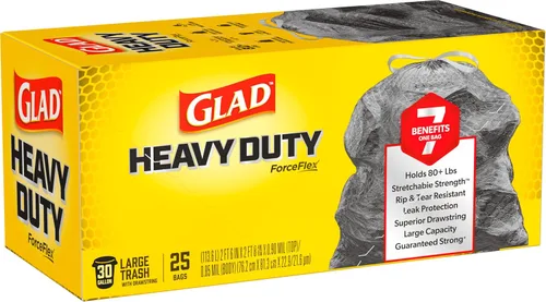 Miniatura 11 de Glad ForceFlex - Bolsas de basura grandes y resistentes, con capacidad para más de 80 libras, 30 galones, 25 unidades (el paquete puede variar)