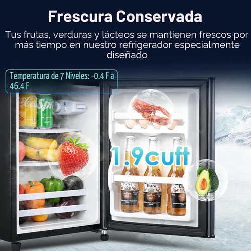 Miniatura 3 de Anypro Refrigerador de 2.9 pies cúbicos con congelador, refrigerador de doble puerta con control de temperatura de 7 niveles, luz LED, estantes