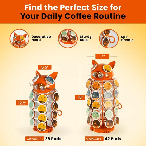 Miniatura 3 de Made Easy Kit Soporte para cápsulas de café con carrusel, compatible con K-Pods K-Cups Keurig, organizador de almacenamiento de encimera, decoración