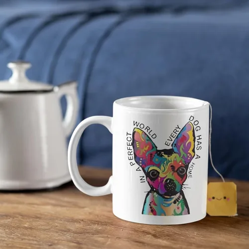 Miniatura 5 de DogsMakeMeHappy Taza de café para perros Chihuahua – Taza de café de cacao caliente de cerámica – La mejor idea de regalo en Navidad, aniversario