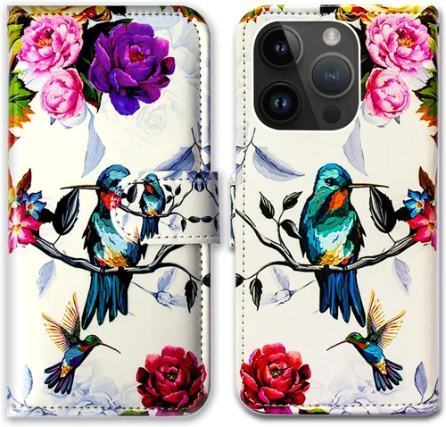 Miniatura 25 de Bcov Funda para iPhone 15 Pro Max, funda de piel con tapa y soporte para tarjeta y soporte para iPhone 15 Pro Max