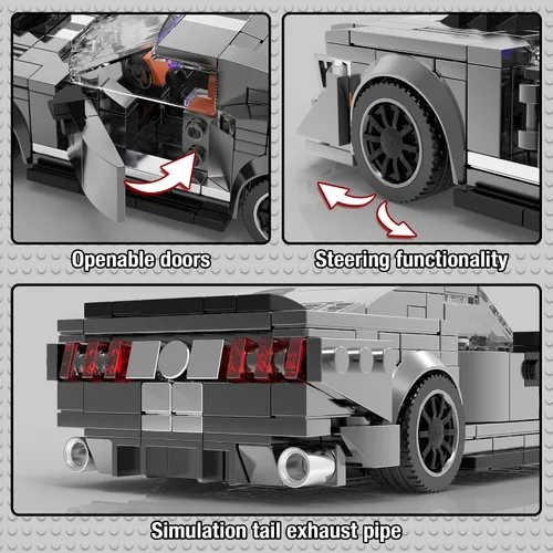 Miniatura 3 de HIGH GODO Juego de construcción de autos de carreras de velocidad, mini deportivos MOC Cars, 338 piezas coleccionables 911 modelo de construcción