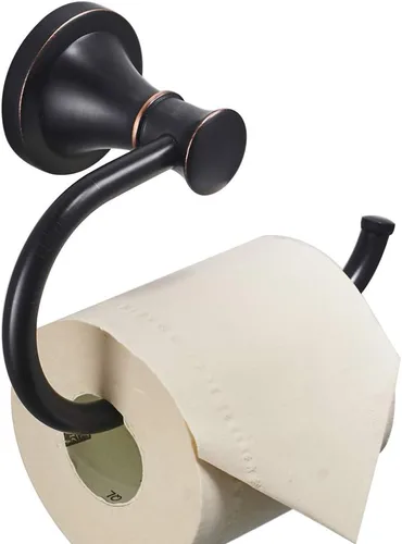 BESy Soporte de papel higiénico de bronce aceitado con aceite, accesorios de baño de bronce aceitado, colgador de papel higiénico, montado en la