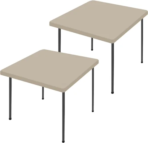 Miniatura 74 de Moosfor Paquete de 2 manteles rectangulares de elastano de 4 pies, elásticos y ajustables para pícnic, cubierta de mesa de patio elástica y lavable