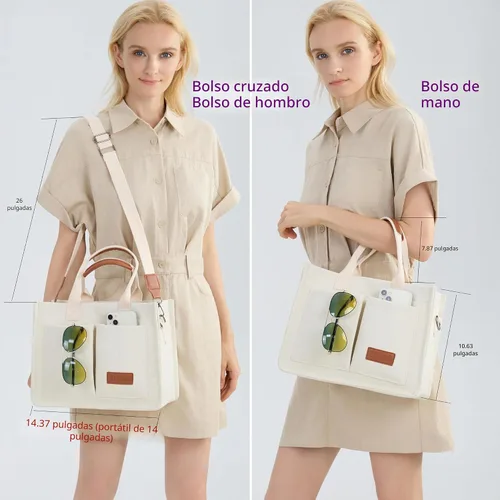Miniatura 2 de ZHMO Bolso de lona para mujer, bolsos cruzados para mujer, bolsos de trabajo para computadora portátil, bolso grande de mano para enfermera