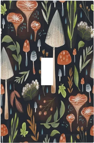 Miniatura 22 de Cubierta decorativa para interruptor de luz, diseño de pájaros y flores florales en blanco y negro, 2 bandas, cubierta decorativa para pared, placa